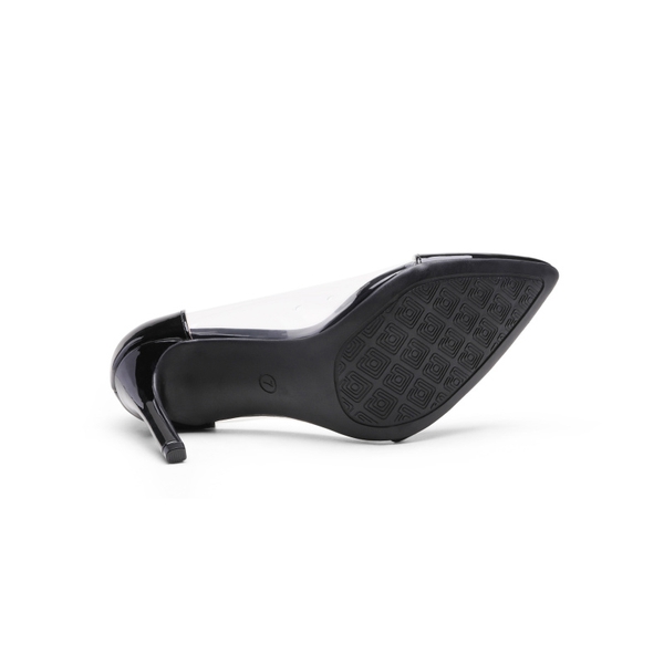 High Heel Transparent Pumps - BLACK CLEAR - 4
